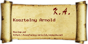 Kosztelny Arnold névjegykártya